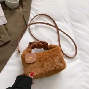 furry brown  bag