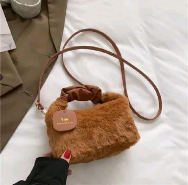 furry brown  bag