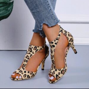 leopardprint ankle  heel shoe