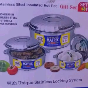 3 pcs 1000ml, 1500ml and  2500ml high quality  stainless steel  hotpots