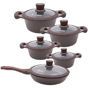 10pcs high quality  granite die- cast   non stick  sufuria