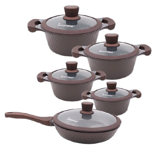 10pcs high quality  granite die- cast   non stick  sufuria