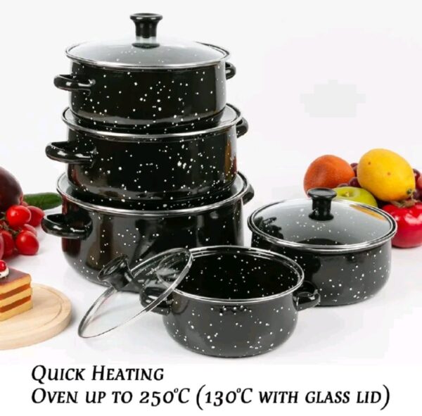 10pcs enamel stainless  steel   non stick  cookware  set cooking  pots  sufuria