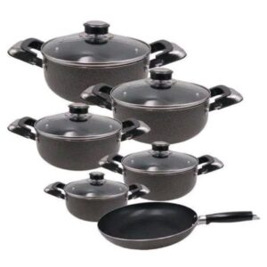 James pot 11pcs heavy none  stick   granite  cooking  pots  sufuria  with pan
