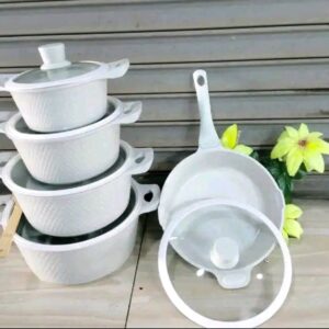 Bosch 11pcs  granite  cooking  pots, with silicone  lid non stick  pots