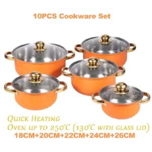 10 pcs stainless  steel  non  stick  cookware set sufuria