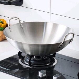 non stick  wok  stainless  steel  deep frying  cooking  pot