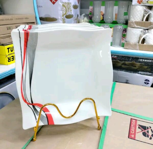 6pcs square  melamine  plates  dinner  set
