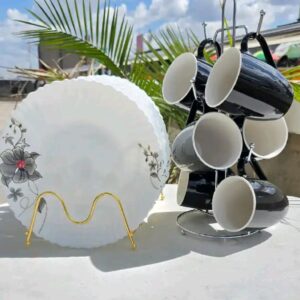 12pcs unique  dinner  set of 6 mugs and 6 plates